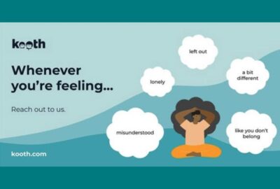 Kooth advert inviting young people to reach out to them