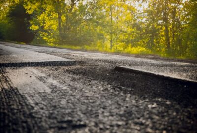 A stretch of road being resurfaced