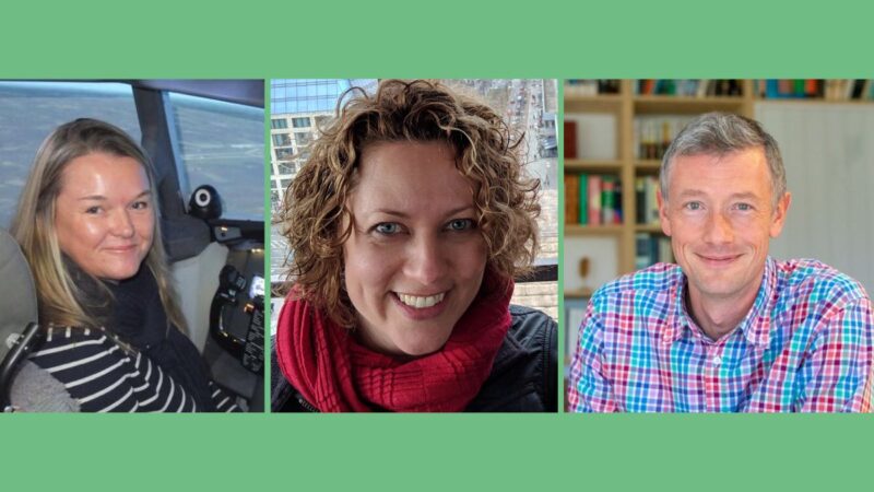 Jane Wickett (Marjon University in Plymouth), Lisa Tomkins (The Met Office) and Simon Francis (Lignum Designs)