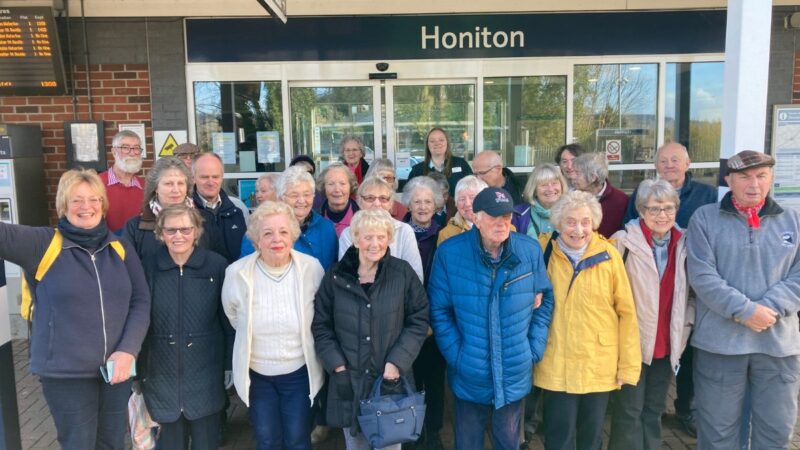 Honiton Memory Cafe users at Honiton rail station