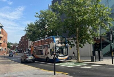 A bus in Exeter city centre