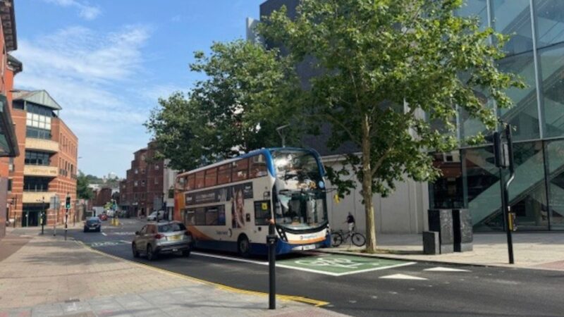 A bus in Exeter city centre