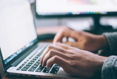 Person working on laptop