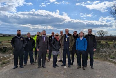 Partners at the spine road at Langage
