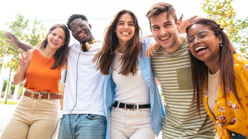 A group of smiling young people