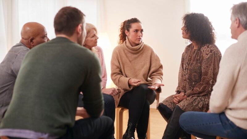 People in a group