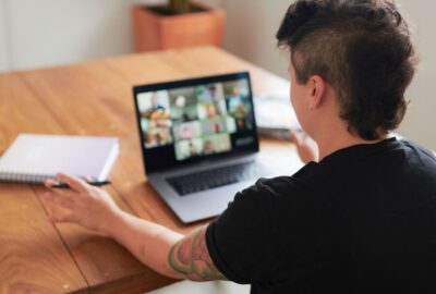 Person on a call online
