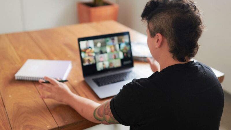 Person on a call online