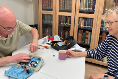 Clock being repaired