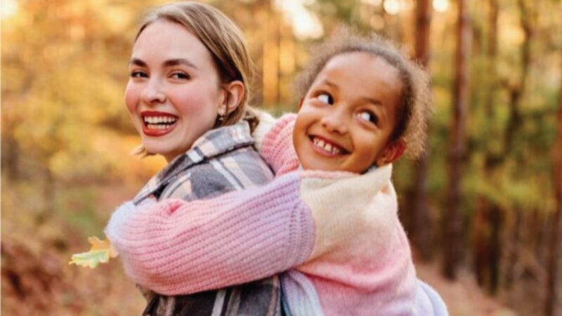 Foster carer and child