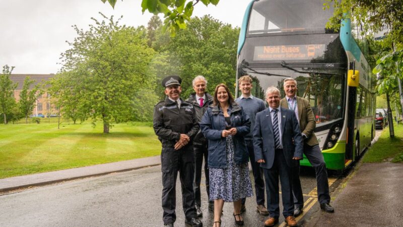 Night bus funding partners stood by a Night bus