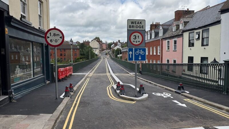 New layout of Iron Bridge in Exeter
