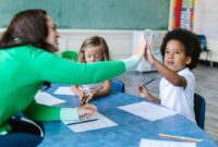 Teacher in classroom with pupils