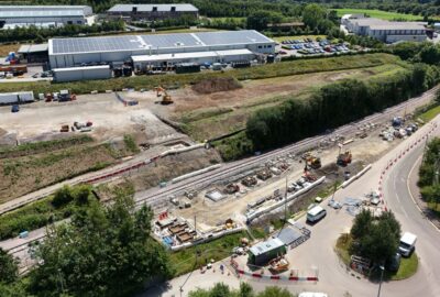 Aerial photo of the Okehampton Interchange