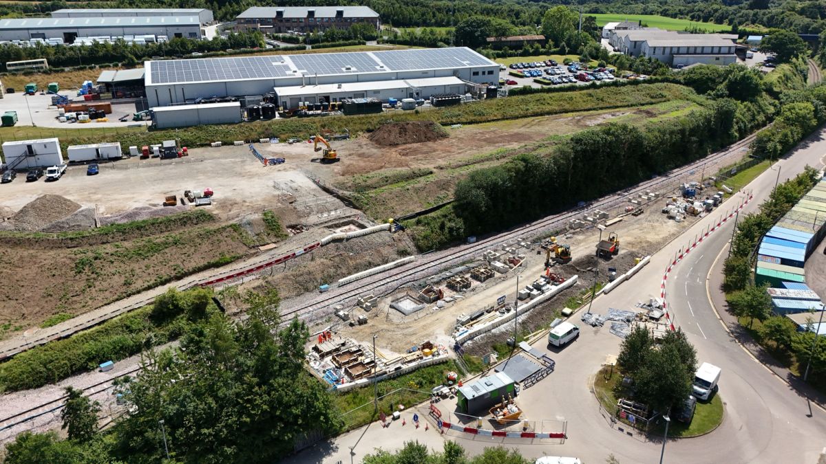 Aerial photo of the Okehampton Interchange