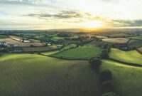 Aerial view of the Devonshire countryside
