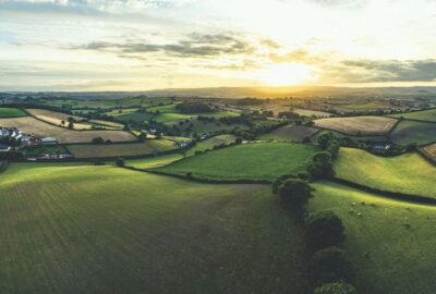 Aerial view of the Devonshire countryside