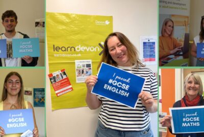 Adult learners collecting their GCSE results