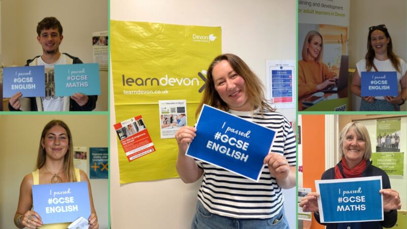 Adult learners collecting their GCSE results