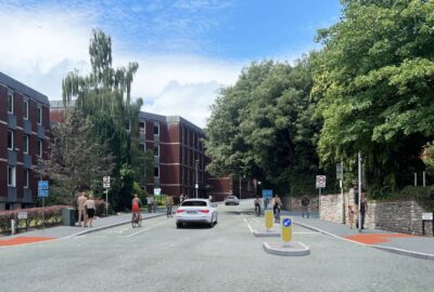 Computer image of proposed layout at Barnfield Road