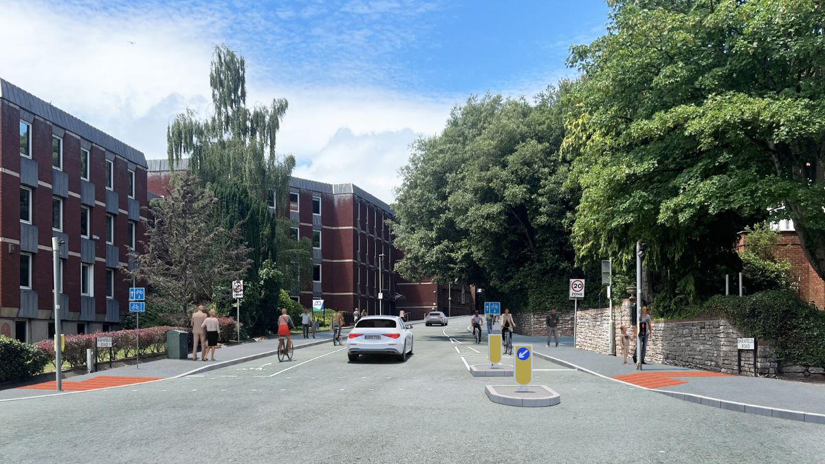 Computer image of proposed layout at Barnfield Road