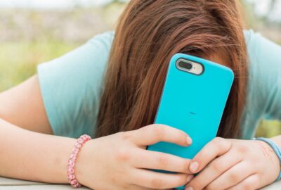 Teenager on a smartphone