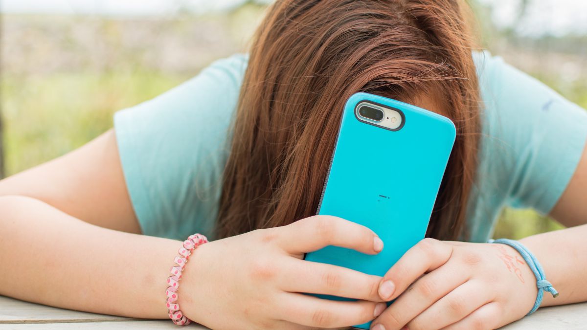 Teenager on a smartphone