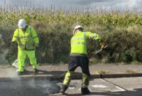 Devon Highways staff repairing a road