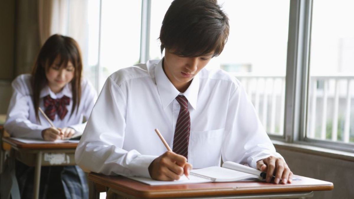Teenager boy in class