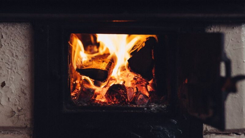 A wood burning stove