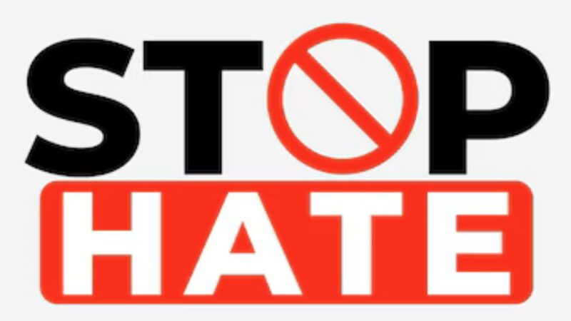 Image with the words Stop Hate