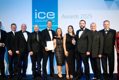 Representatives from Devon County Council and Teignbridge District Council collecting their award