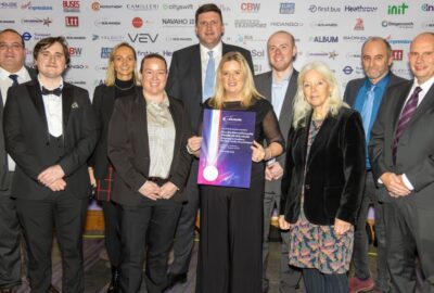 Members of the Devon Bus Enhanced Partnership with their Silver award