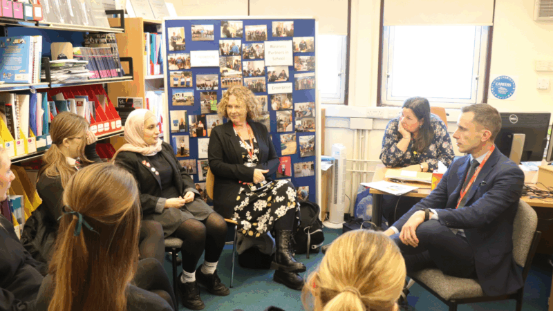 Sidmouth College pupils discussing work experience