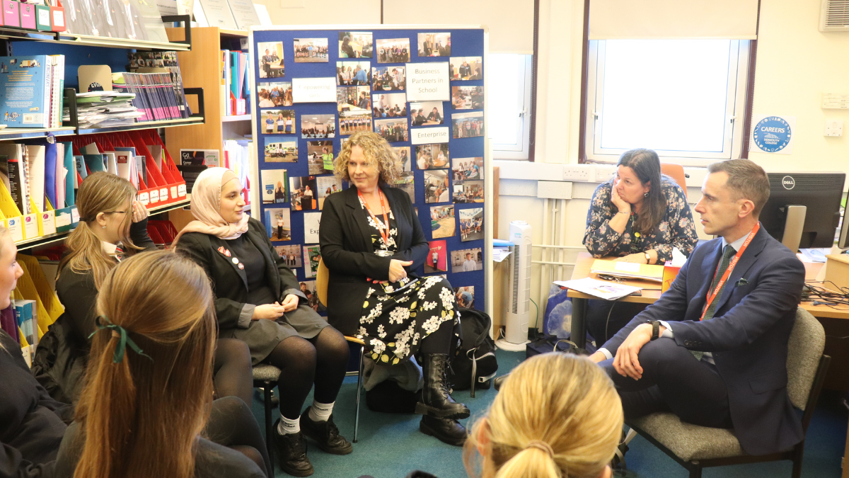 Sidmouth College pupils discussing work experience