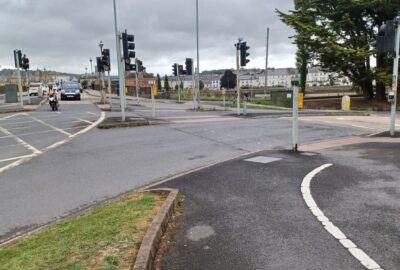 Road layout at the A3125/Longbridge junction