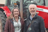 Councillor Cottle-Hunkin and Councillor Gent stood in front of a large tractor