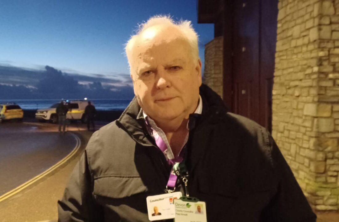 Councillor Paul Arnott in Exmouth on the sea front