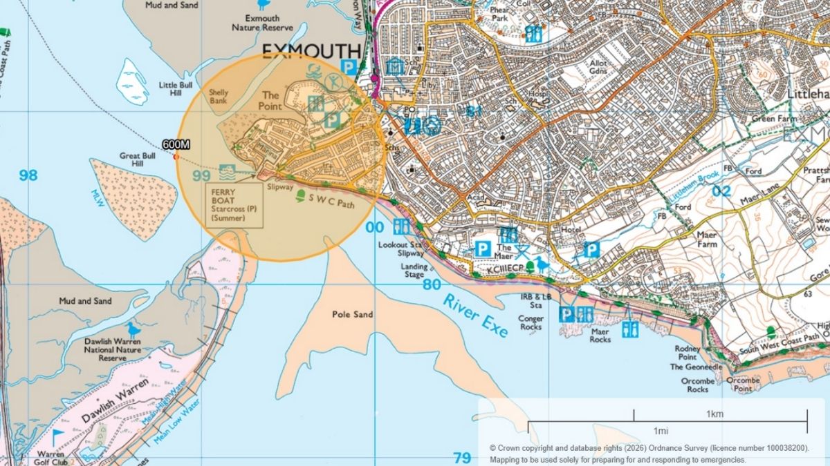 Map of extended cordon