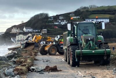 Highways teams clearing up at Torcross