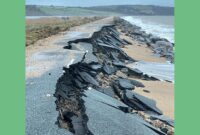 Damaged road at Slapton