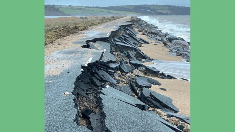 Damaged road at Slapton