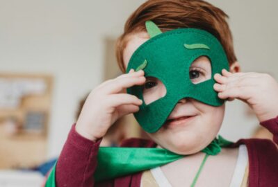 A child in a costume