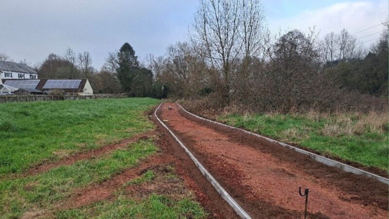 The partially completed shared use path