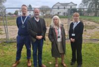 Councillors stood on the site where the Matford Offices used to be at County Hall, Exeter