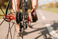 A cyclist on their bike on a cycle path