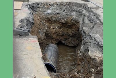 Work in Fore Street, Kingsbridge