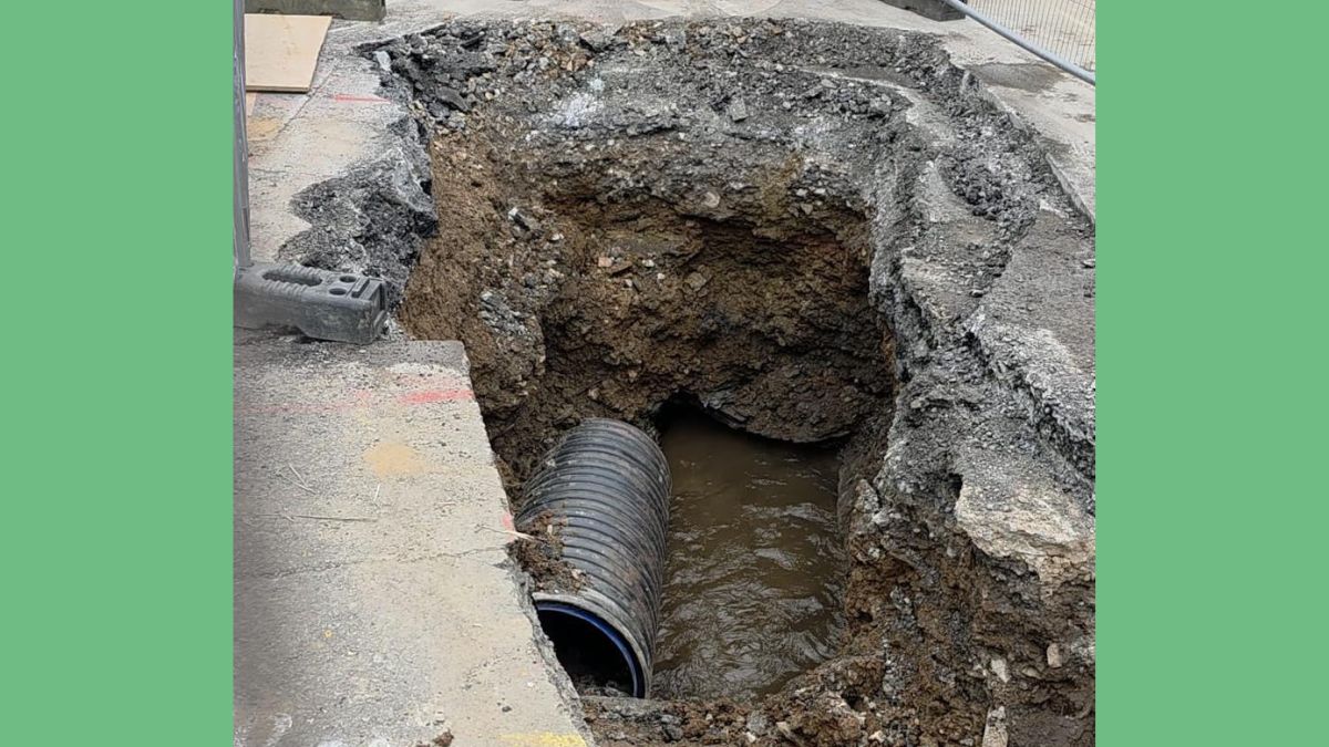 Work in Fore Street, Kingsbridge