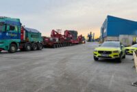 Transformer on a specialist on haulage vehicle
