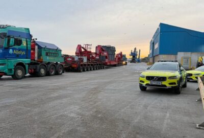 Transformer on a specialist on haulage vehicle